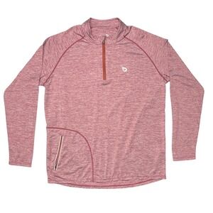 Baleaf‎ Men's 1/4 Zip Performance Pullover Red Space Dye Size L EUC